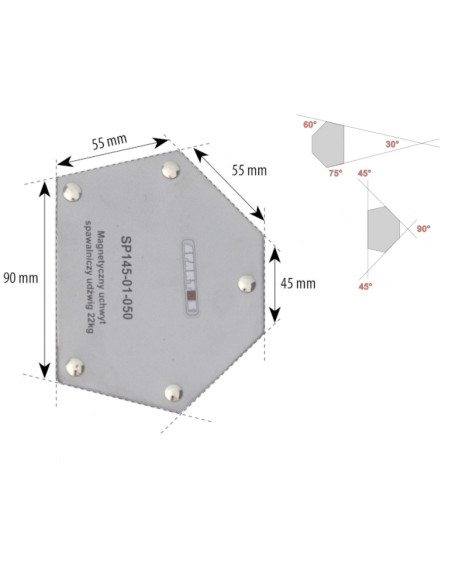 Magnetyczny uchwyt spaw. udźwig: 22kg