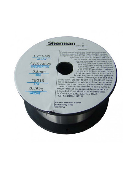 Drut samoosłonowy MIG do spawania bez gazu Sherman KING-S fi 0,8mm szpula D100 0,9kg