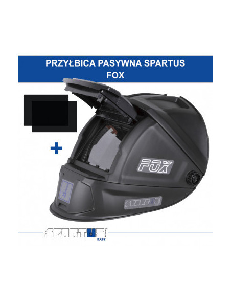 Przyłbica z klapką Spartus Easy FOX- zestaw z szybkami