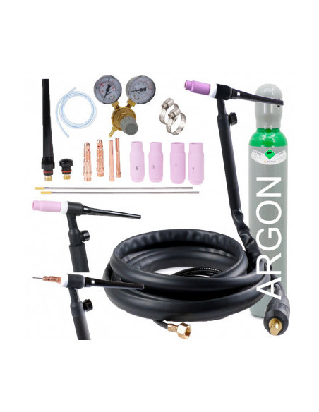 Uchwyt spawalniczy TIG LIFT 17V ZAWOREK+butla Ar