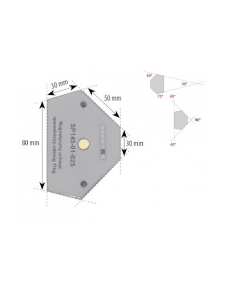 Magnetyczny uchwyt spaw. udźwig: 11kg