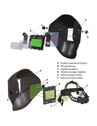 Przyłbica SPARTUS Pro 330XT (filtr true color)