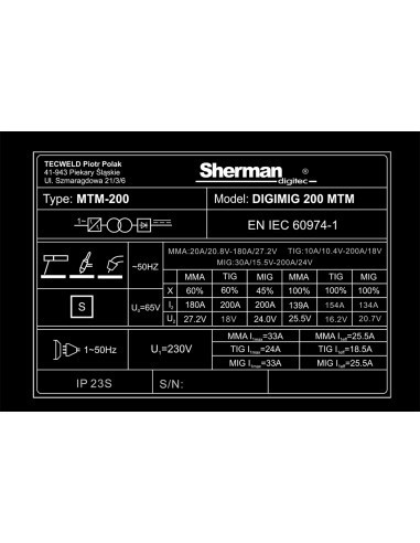 Spawarka DIGIMIG 200 MTM MIG i TIG HF