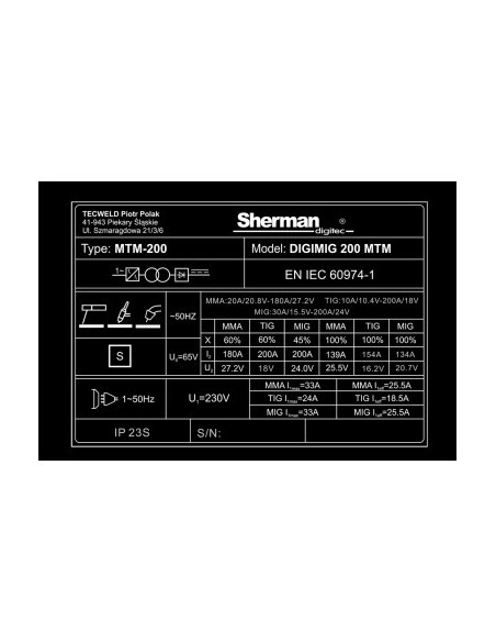 Spawarka DIGIMIG 200 MTM MIG i TIG HF