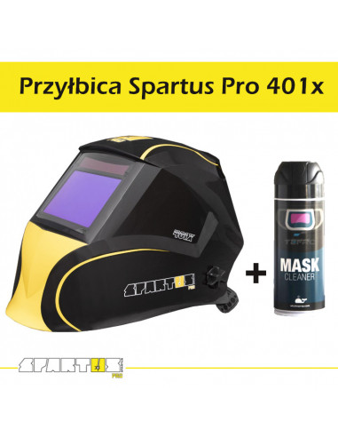 Przyłbica samościemniająca SPARTUS® PRO 401X+Mask Cleaner