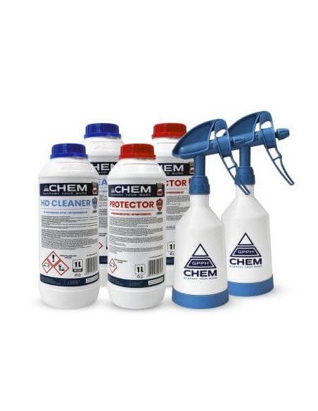 Zestaw preparatów chemicznych 2x HD Cleaner 2x Protector 2x Spryskiwacz GPPH CHEM
