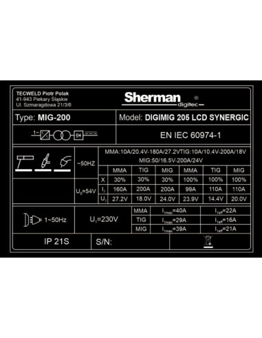 Migomat DIGIMIG 205 LCD SYNERGIC