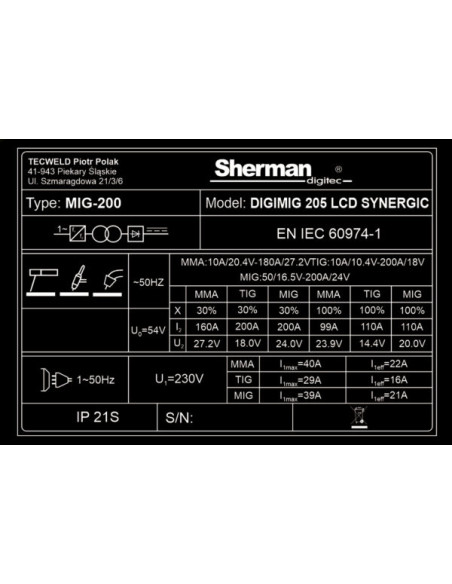 Migomat DIGIMIG 205 LCD SYNERGIC