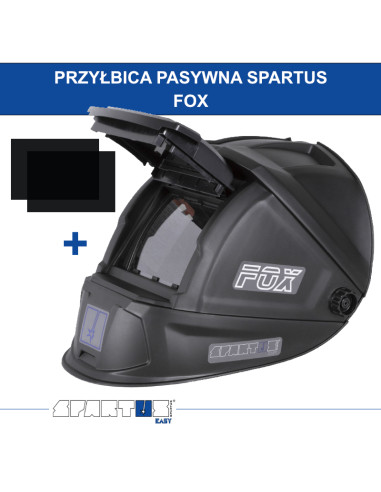 Przyłbica z klapką Spartus Easy FOX- zestaw z szybkami