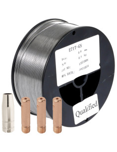 Zestaw : drut samoosłonowy, dysza,końcówki prądowe