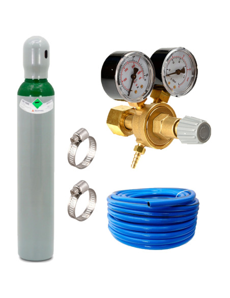 Butla gazowa-argon-150bar+reduktor mini+wężyk gazu+opaski