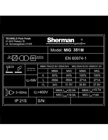 Spawarka Sherman MIG 351M/4R