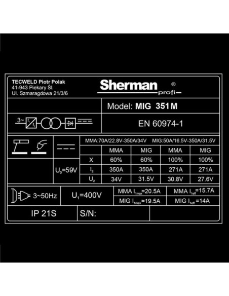 Spawarka Sherman MIG 351M/4R