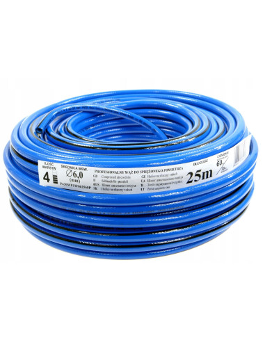 Wąż do sprężonego powietrza, wąż do gazu fi 6mm - 25mb krążek