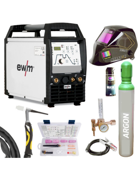 Zestaw: Picotig 200 AC/DC puls 5P TG, uchwyt SR26-4m, przewód masowy, maska 301x, butla Ar 100%, reduktor Ar/Co2...