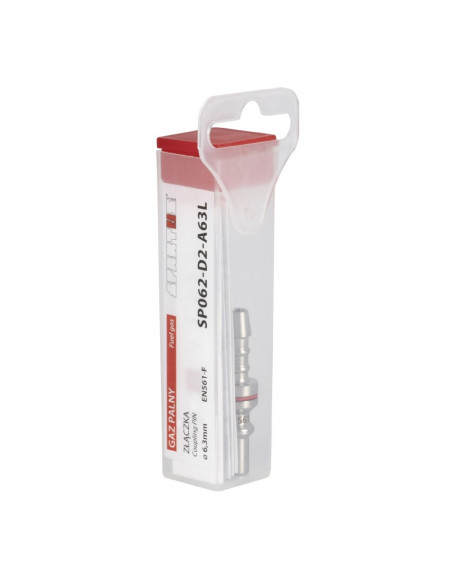 Złączka przyreduktorowa - wtyczka na wąż fi 6,3mm (gaz palny)