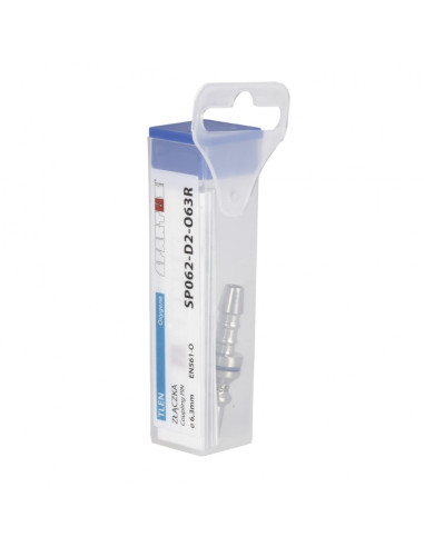 Złączka przyreduktorowa - wtyczka na wąż fi 6,3mm (tlen)