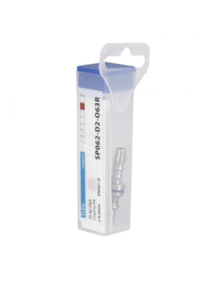 Złączka przyreduktorowa - wtyczka na wąż fi 6,3mm (tlen)