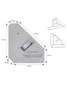 Magnetyczny uchwyt spawalniczy z wyłącznikiem udźwig: 25kg