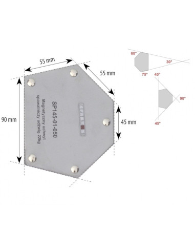 Magnetyczny uchwyt spawalniczy udźwig: 22kg