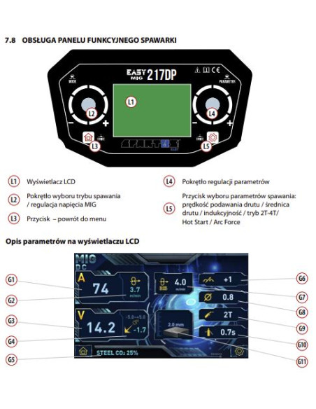 Spawarka Spartus EasyMIG 217 DUAL PULSE+ START MIG