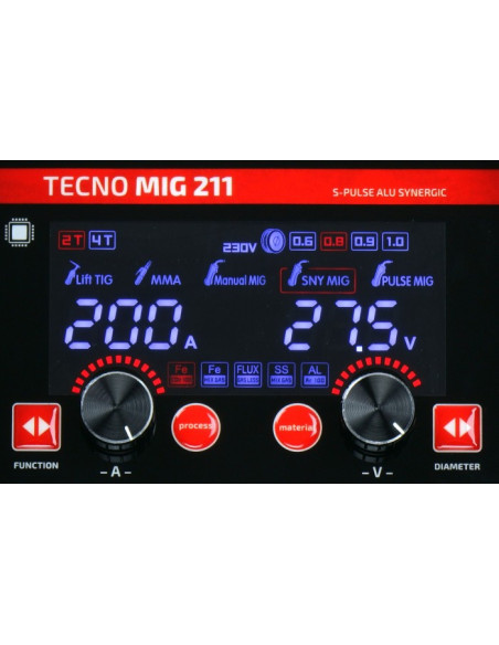 Spawarka inwertorowa TECNO MIG 211 S-PULSE ALU SYNERGIC