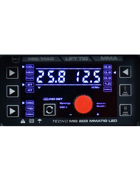 Spawarka TECNO MIG 203 LED MIG/TIG/MMA SYNERGIC + TIG ACX