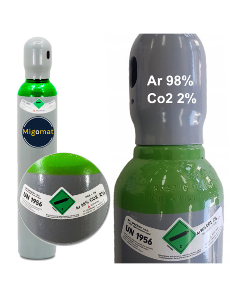 Argon 98% CO2 2% 150bar 8l butla PEŁNA do spawania nierdzewki i kwasówki