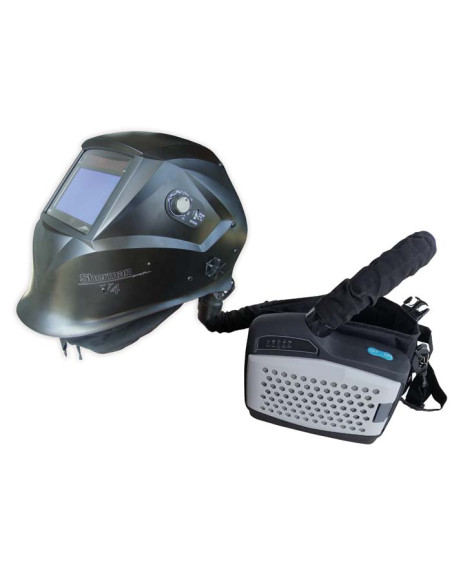 Przyłbica automatyczna V4 czarna z nawiewem (PAPR)